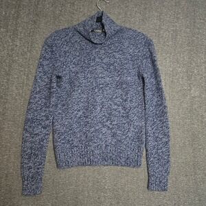 Lauren Ralph Lauren Wool Blend Turtle Neck Sweater Blue XS Extra Small